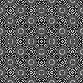 Decorative Seamless Floral Geometric Black & White Pattern Background. Flowers, geometry. Royalty Free Stock Photo