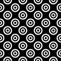 White Polka Dots on Black background, Seamless pattern Royalty Free Stock Photo