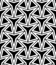 Vector modern seamless geometry pattern three point star, black and white abstract