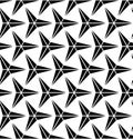 Vector modern seamless geometry pattern three point star, black and white abstract