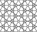 Vector modern seamless sacred geometry pattern, black and white abstract Royalty Free Stock Photo