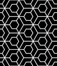 Vector modern seamless sacred geometry pattern, black and white abstract Royalty Free Stock Photo