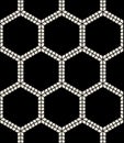 Vector modern seamless sacred geometry pattern, black and white abstract Royalty Free Stock Photo