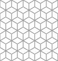 Vector modern seamless sacred geometry pattern, black and white abstract Royalty Free Stock Photo