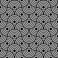 Vector abstract seamless pattern.Modern geometric background.Repeated monochrome pattern with concentric circles background. Royalty Free Stock Photo