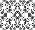 Vector modern seamless sacred geometry pattern cute, black and white abstract Royalty Free Stock Photo