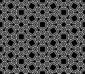 Vector modern seamless sacred geometry pattern cute, black and white abstract Royalty Free Stock Photo