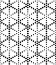 Vector modern seamless sacred geometry pattern dots, black and white abstract Royalty Free Stock Photo