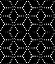 Vector modern seamless sacred geometry pattern dots, black and white abstract Royalty Free Stock Photo