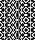 Vector modern seamless sacred geometry pattern floral, black and white abstract Royalty Free Stock Photo