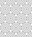 Vector modern seamless sacred geometry pattern floral, black and white abstract Royalty Free Stock Photo