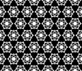 Vector modern seamless sacred geometry pattern floral, black and white abstract Royalty Free Stock Photo