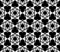 Vector modern seamless sacred geometry pattern floral, black and white abstract Royalty Free Stock Photo