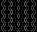 Vector modern seamless sacred geometry pattern floral, black and white abstract Royalty Free Stock Photo