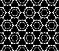 Vector modern seamless sacred geometry pattern floral, black and white abstract Royalty Free Stock Photo