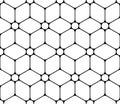 Vector modern seamless sacred geometry pattern flower of life, black and white abstract Royalty Free Stock Photo