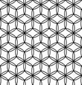 Vector modern seamless sacred geometry pattern flower of life, black and white abstract Royalty Free Stock Photo