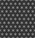 Vector modern seamless sacred geometry pattern flower of life, black and white abstract