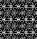 Vector modern seamless sacred geometry pattern flower of life, black and white abstract Royalty Free Stock Photo