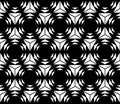 Vector modern seamless sacred geometry pattern hexagon, black and white abstract Royalty Free Stock Photo