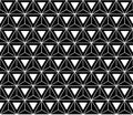 Vector modern seamless sacred geometry pattern hexagon triangles, black and white abstract Royalty Free Stock Photo