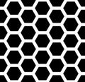 Vector modern seamless sacred geometry pattern honeycomb, black and white abstract Royalty Free Stock Photo