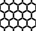 Vector modern seamless sacred geometry pattern honeycomb, black and white abstract Royalty Free Stock Photo