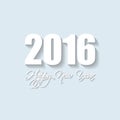 Vector Modern simple Happy new year card 2016 Royalty Free Stock Photo