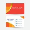 Vector Modern simple light business card template with flat user