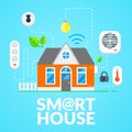 Vector Modern Smart House. Flat Design Illustration