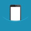 Vector modern smartphone on blue background Royalty Free Stock Photo