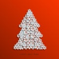 Vector modern snowflakes christmas tree Royalty Free Stock Photo