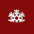 Vector modern snowflakes on red knitted Royalty Free Stock Photo