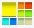Vector modern square sticky note set on white Royalty Free Stock Photo