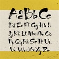 Vector modern style calligraphic hand written alphabet. Royalty Free Stock Photo