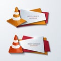 Vector modern traffic cones banners icons set Royalty Free Stock Photo