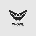 vector modern W letter owl initial logo icon Royalty Free Stock Photo