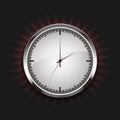 Vector modern watch icon with rays on black background