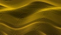 Vector modern wavy background in golden colors. Abstract elegant curved lines pattern. Royalty Free Stock Photo