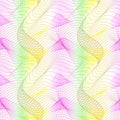 Vector moire repeatable pattern of chaotic colorful lines. Abstract winding texture for wallpaper design