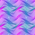 Vector moire repeatable pattern of iridescent lines. Abstract multicolor dynamic texture for fabric design