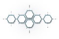 Vector molecule, integrated Hexagon background