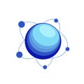 Vector molecule structure. Nucleus and electrons orbit around