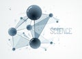 Vector molecules scientific chemistry and physics theme vector abstract background, micro and nano science and technology theme,