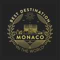 Vector Monaco City Badge, Linear Style