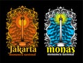 Vector Of Monas Monument Of Jakarta City Royalty Free Stock Photo