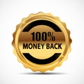 Vector Money Back Guarantee Gold Sign, Label Royalty Free Stock Photo