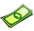 Vector money bills cartoon isolated Royalty Free Stock Photo