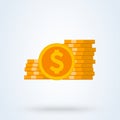 Vector money Icon. Payment system. Coins and Dollar cent Sign