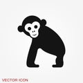 Vector monkey icon isolated on background. Animal symbol Royalty Free Stock Photo